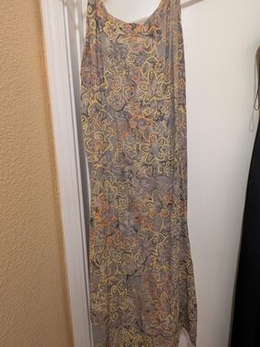 Hand Kreation XL Batik Rayon Maxi Dress Boho Resort Beach